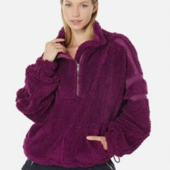 Free People Jackets & Blazers - Free People Nantucket Fleece   Acai Sz L  NEW